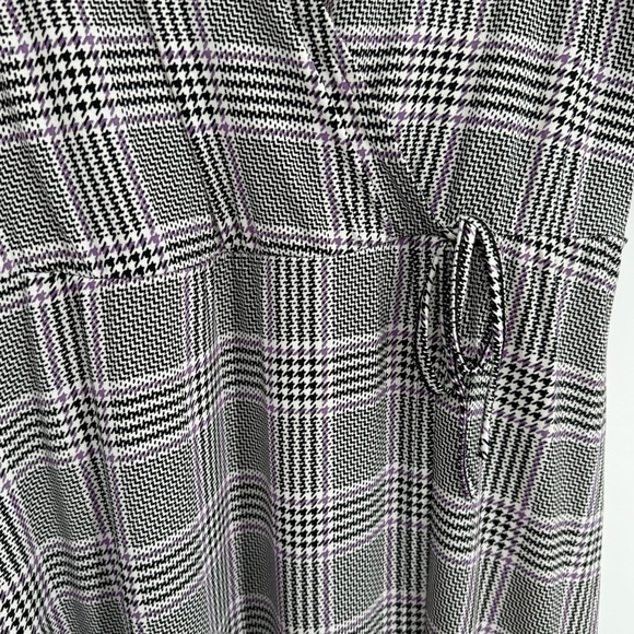 Torrid Plaid Dress Midi Faux Wrap Studio Knit Black Purple Plus Size 2X Women’s - Picture 9 of 13
